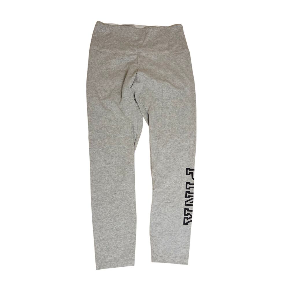 Pink Victoria's Secret Yoga Gray Pants Leggings Womens Size Large Logo Graphic